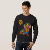 Schattige en kleurrijk Teckel Sweatshirt (Voorkant volledig)