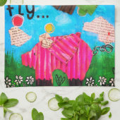 Schattige en kleurrijk wanneer varkens keukenhandd theedoek (Gevouwen)