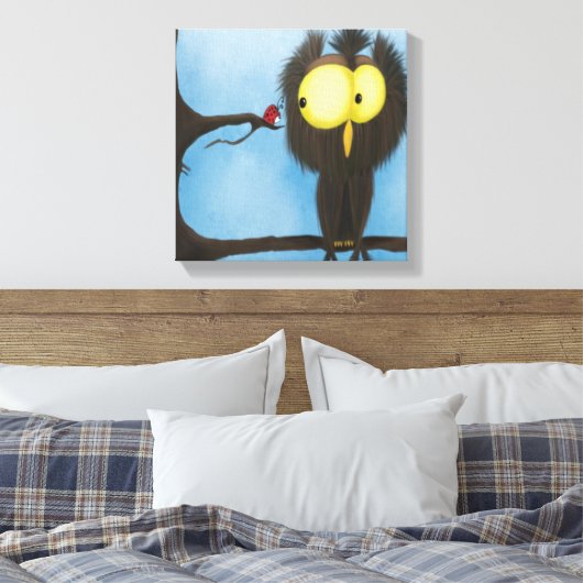 Schattige en kleurrijke oliet Oliver Canvas Afdruk (Insitu (Slaapkamer))