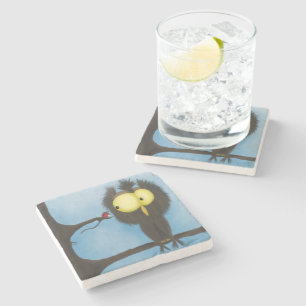 Schattige en kleurrijke oliet Oliver Stenen Onderzetter