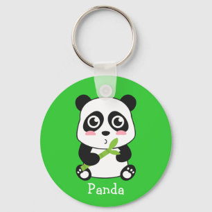 Schattige en knuffelende babypanda sleutelhanger