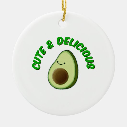 Schattige en lekkere avocado keramisch ornament (Voorkant)