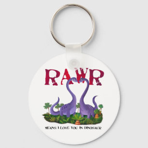 Schattige en romantische dinos - Rawr Sleutelhanger