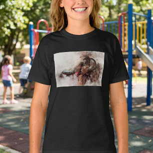 Schattige en speelse baby Aziatische olifant aquar T-shirt