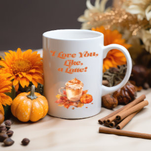 Schattige en trendy "I love you, like, a latte!" Magische Mok