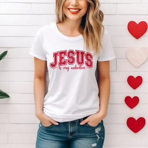 Schattige en trendy Jesus Is Mijn Valentijn Faux S T-shirt
