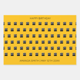 Schattige en vet Sinaasappel, zwart en wit verjaar Inpakpapier Vel