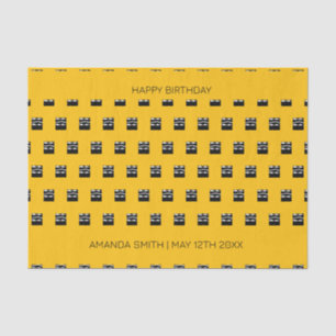 Schattige en vet Sinaasappel, zwart en wit verjaar Tissuepapier