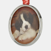 Schattige en zoete Bernard Puppy Metalen Ornament (Links)