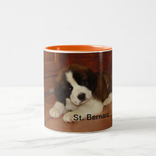 Schattige en zoete Bernard Puppy Tweekleurige Koffiemok