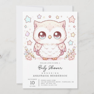 Schattige Enchanted Owl Baby shower Kaart