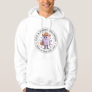 Schattige enge cowboy geest Halloween Trick-or-Tre Hoodie