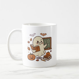 Schattige enge geest leraar Halloween mok
