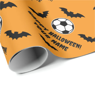 Schattige enge Gelukkig Halloween voetbalfeest aan Cadeaupapier