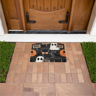 Schattige enge Halloween-feestkatten en -geesten B Deurmat