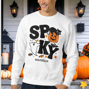 Schattige enge Halloween zwart en oranje Trui