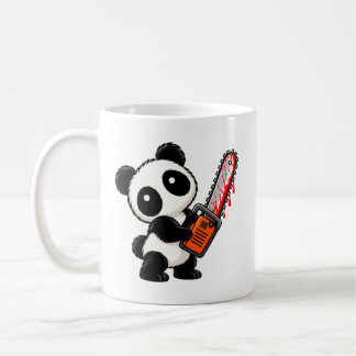 Schattige enge kettingzaag zombie panda koffiemok