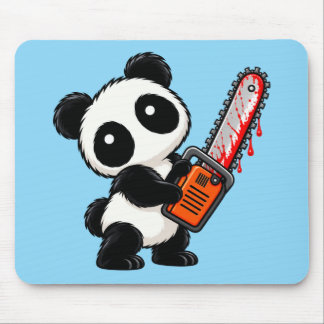 Schattige enge kettingzaag zombie panda muismat