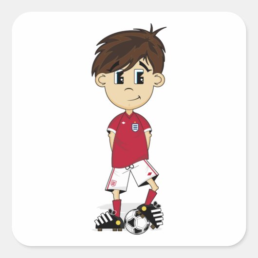 Schattige Engeland Soccer Boy Sticker (Voorkant)