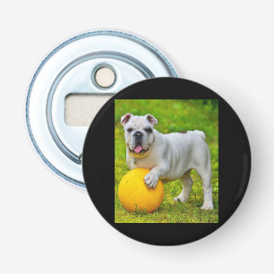 Schattige Engels Bulldog Basketbal Bulldog Lover G Button Flesopener