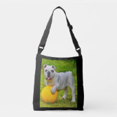Schattige Engels Bulldog Basketbal Bulldog Lover G Crossbody Tas (Voorkant)