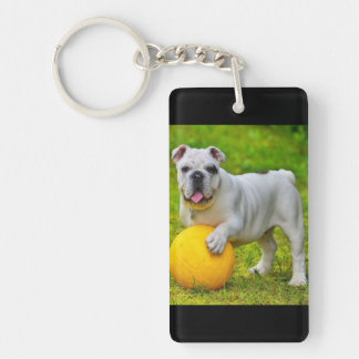 Schattige Engels Bulldog Basketbal Bulldog Lover G Sleutelhanger