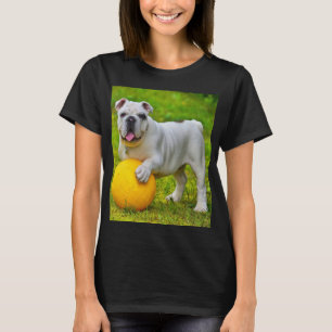 Schattige Engels Bulldog Basketbal Bulldog Lover G T-shirt