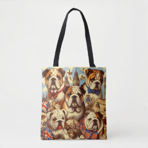 Schattige Engels Bulldog schilderij Draagtas