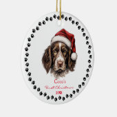 Schattige Engels Springer Spaniel Dog Santa Hat Pa Keramisch Ornament (Rechts)