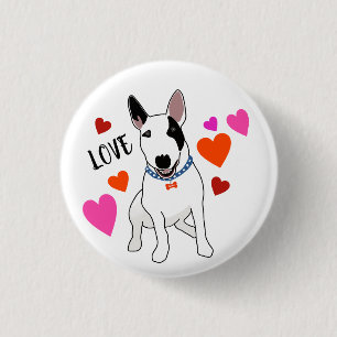 Schattige Engelse Bull Terrier stuurt zijn liefde Ronde Button 3,2 Cm