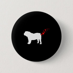 Schattige Engelse Bulldog Eigenaar Valentijnsdag H Ronde Button 5,7 Cm