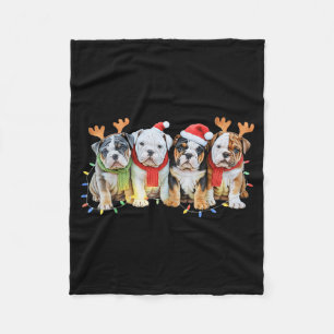 Schattige Engelse Bulldog Kerstverlichting Xmas Bu Fleece Deken