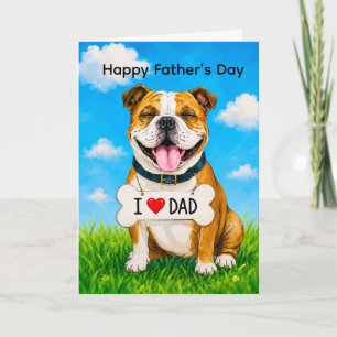SCHATTIGE ENGELSE BULLDOG VERJAARDAG VOOR DE VADER KAART