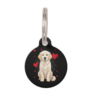 Schattige Engelse Crème Golden Retriever Hond Huisdierpenning