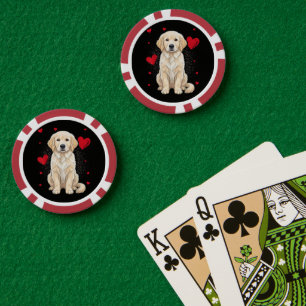 Schattige Engelse Crème Golden Retriever Hond Poker Chips