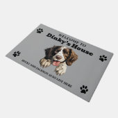 Schattige Engelse Springer Spaniel Deurmat (Schuin)
