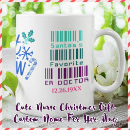 Schattige ER Doctor Christmas Gift aangepaste naam Mok
