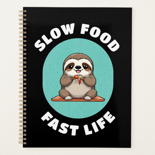 Schattige eten Kawaii Sloth Planner (Voorkant)