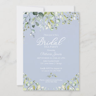 Schattige Eucalyptus Groene Bruids Thee Feest Uitn Kaart