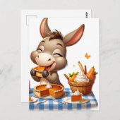 Schattige ezel eet taart briefkaart (Voorkant / Achterkant)