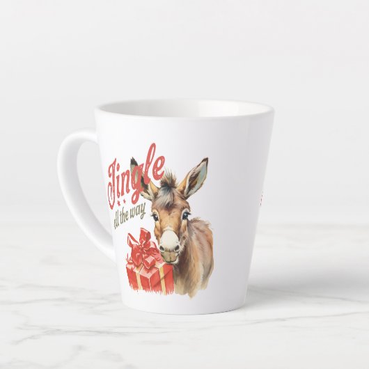  schattige ezel jingle helemaal met kerst latte mok (Linkerhoek)
