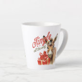 schattige ezel jingle helemaal met kerst latte mok (Rechterhoek)