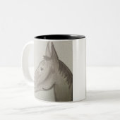 Schattige ezel tweekleurige koffiemok (Voorkant links)