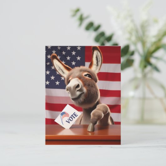 Schattige ezelstemming briefkaart (Staand voorkant)
