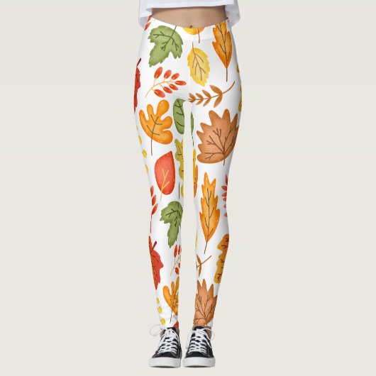 Schattige Fall-bladpatroon Leggings (Voorkant)