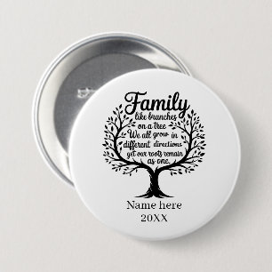 Schattige familiereünie voeg naam jaar toe ronde button 7,6 cm