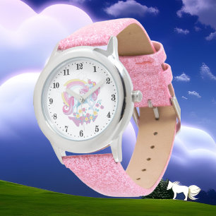 schattige fantasie eenhoornmeisjes bekijken horloge
