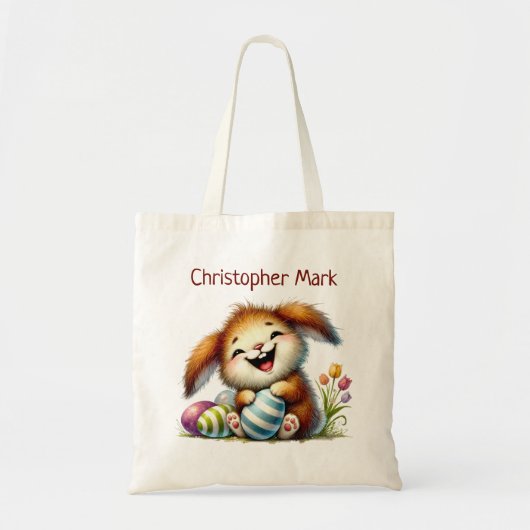 Schattige Fantasie Konijn Paashaas Eierspel Tote Bag (Voorkant)