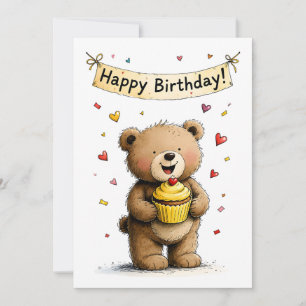 Schattige Fantasievolle Teddibeer Gefeliciteerd Ve Kaart