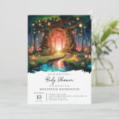 Schattige Fantasy Enchanted Forest Baby shower Kaart (Staand voorkant)